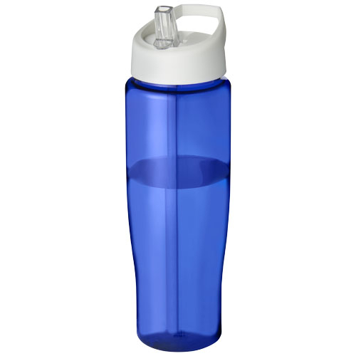 Bouteille sport publicitaire avec paille 700ml H2O Active® Bleu et Blanc